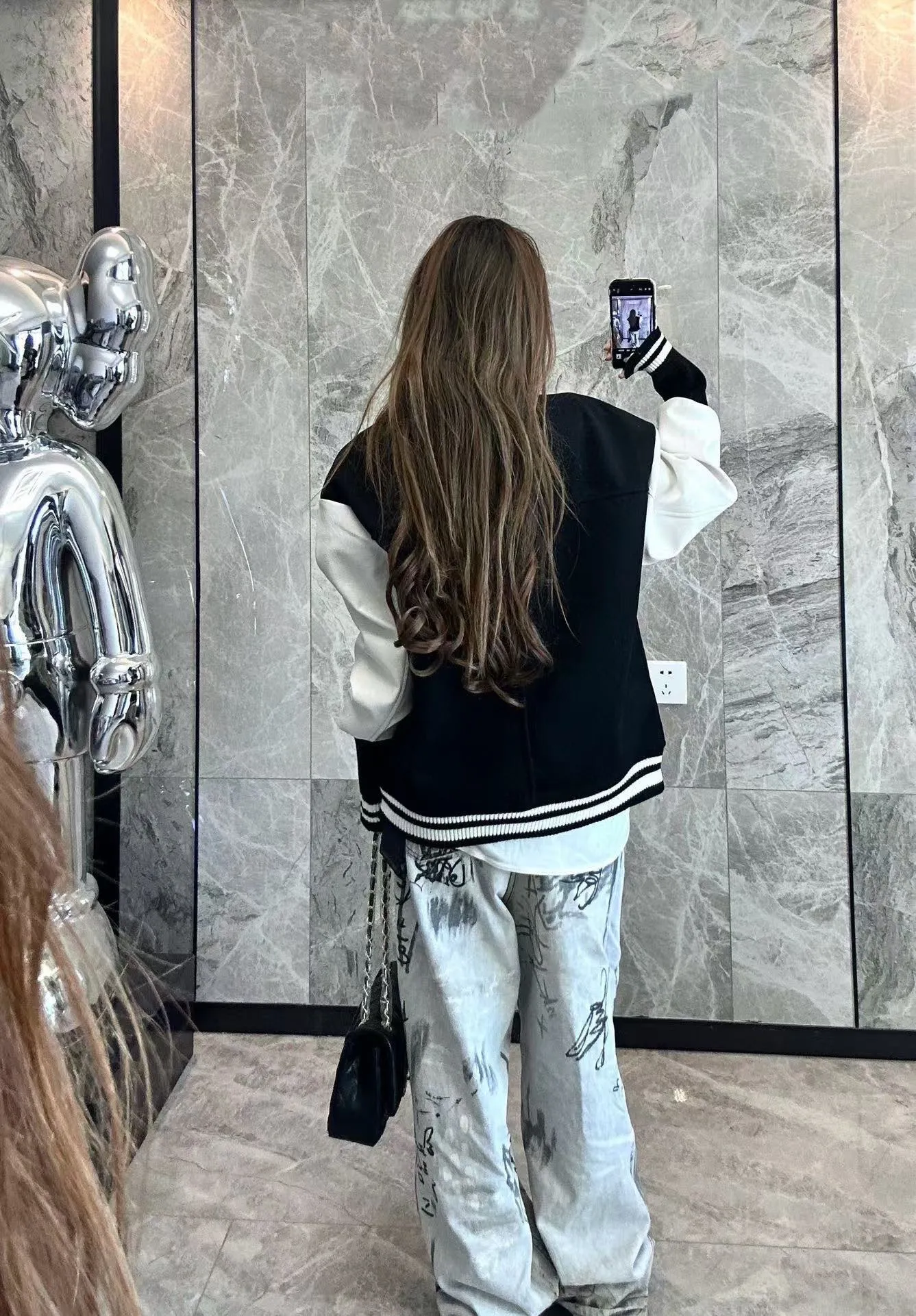 Louis Vuitton/Louis Vuitton 24Fw Pegasus towel embroidered baseball jacket